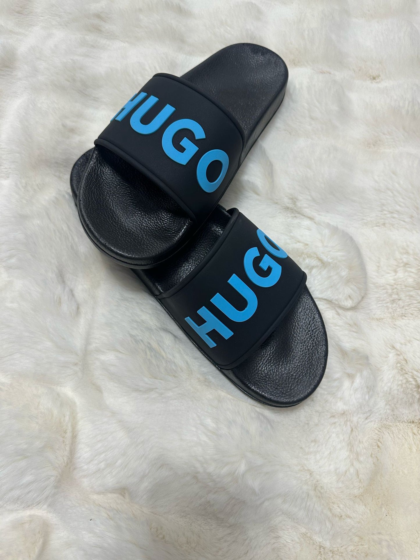 Papuci Barbati Hgo Negru/Bleo